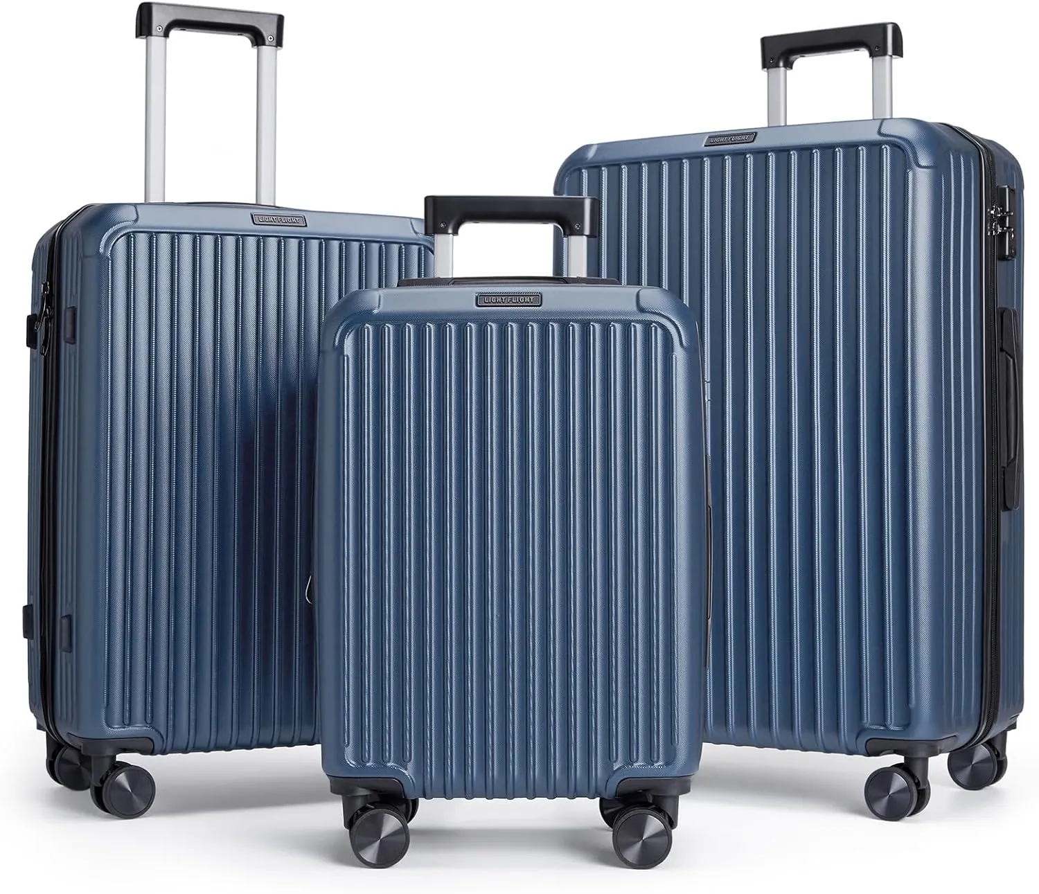 LIGHT FLIGHT Travel Luggage Sets, 3 Piece Set Suitcase with Spinner Wheels, Hardside Lightweight Luggage set with TSA Lock (20" 24" 28"), Royal Blue