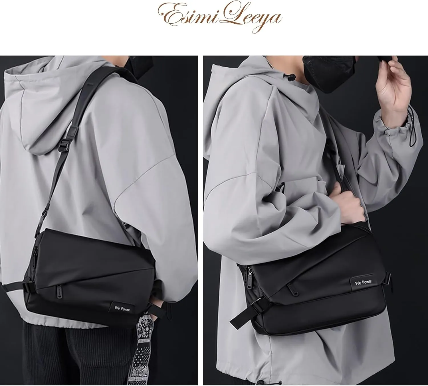 Lightweight Mens Messenger Bag Crossbody Waterproof Sling Shouler Bag for Men