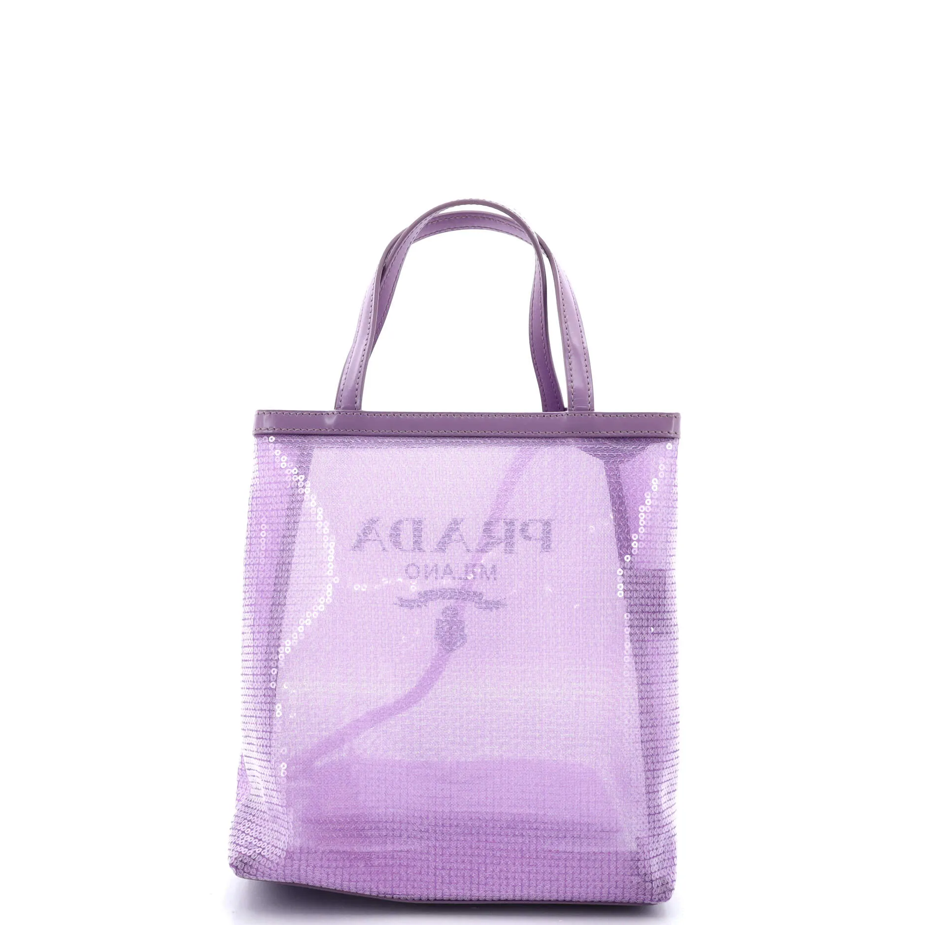Logo Open Tote Sequined Mesh Small