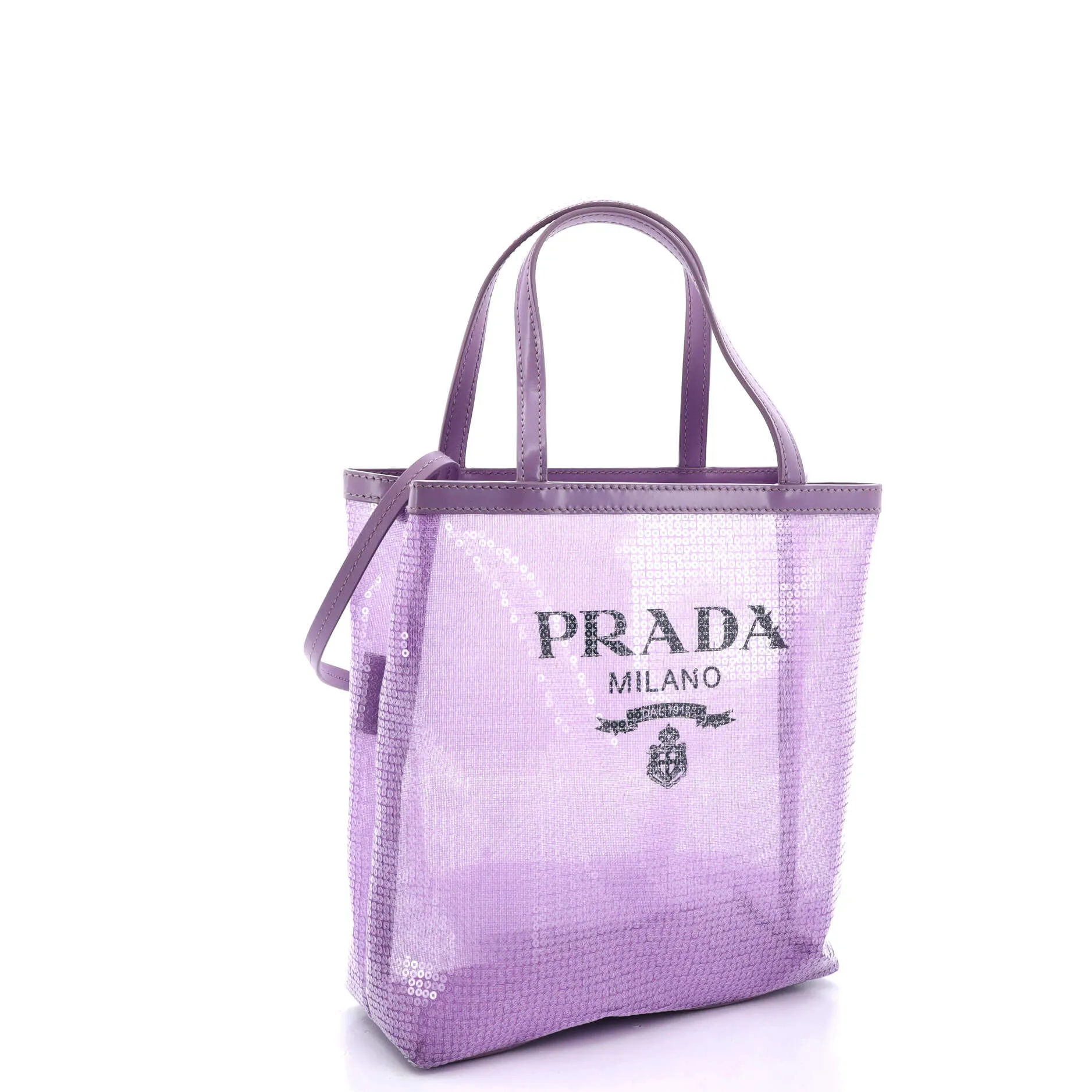 Logo Open Tote Sequined Mesh Small