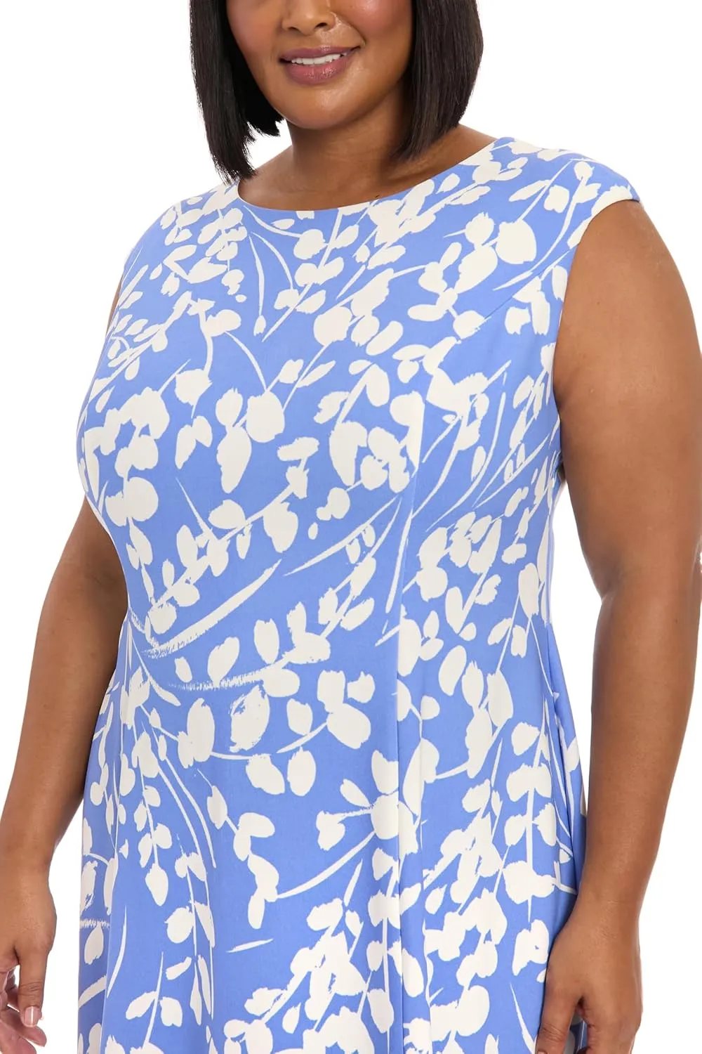 London Times Women's Cap Sleeve Fit and Flare