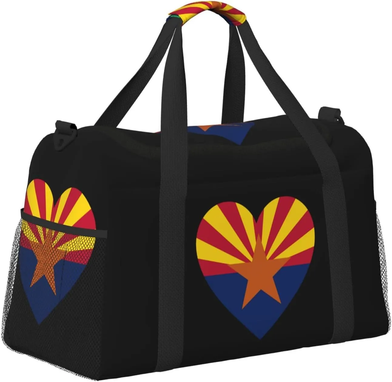 Love Arizona State Flag Travel Duffel Bag Large Foldable Waterproof Overnight Bag For Beach Swim Bags Pool Sports Gym