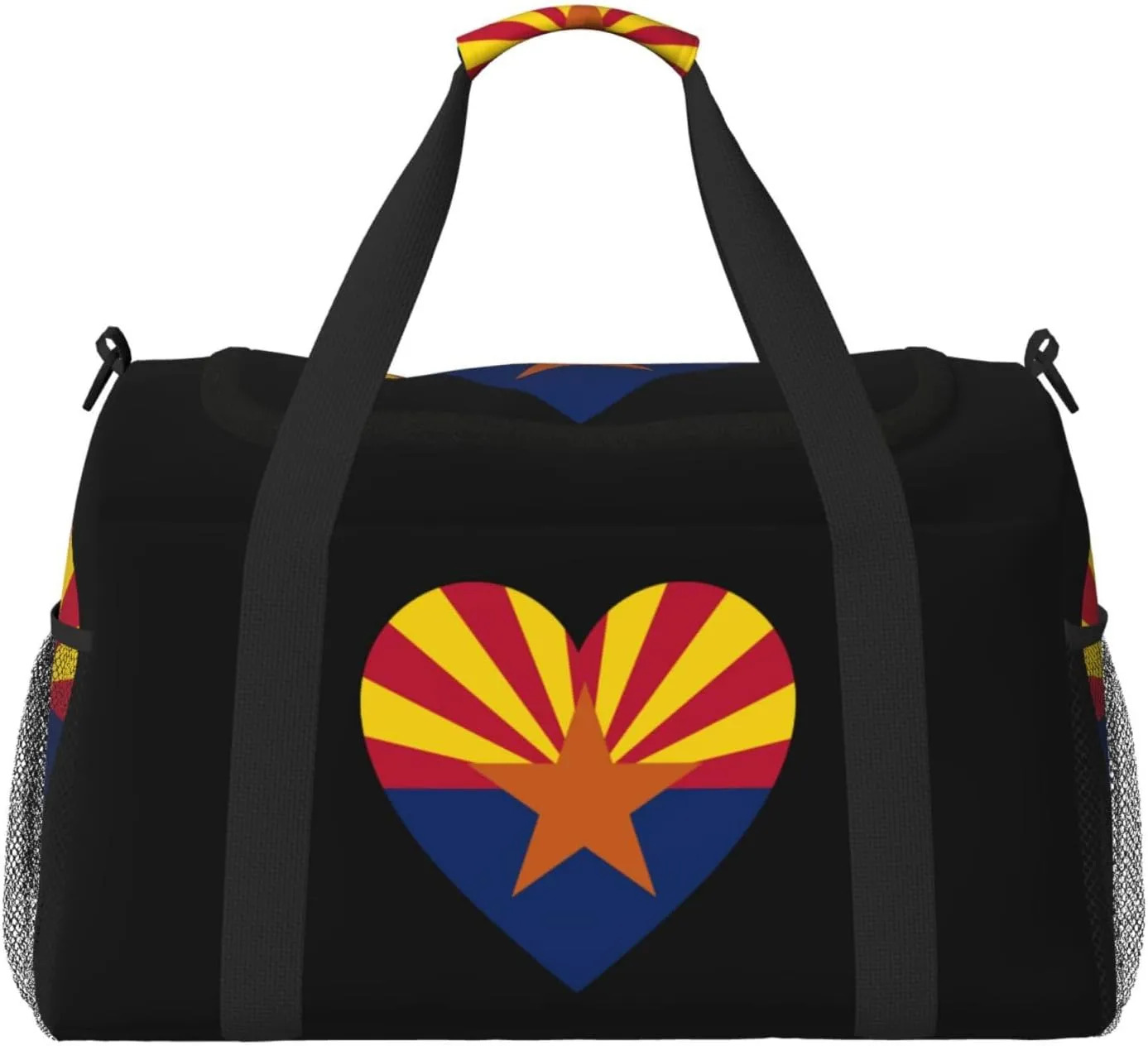 Love Arizona State Flag Travel Duffel Bag Large Foldable Waterproof Overnight Bag For Beach Swim Bags Pool Sports Gym