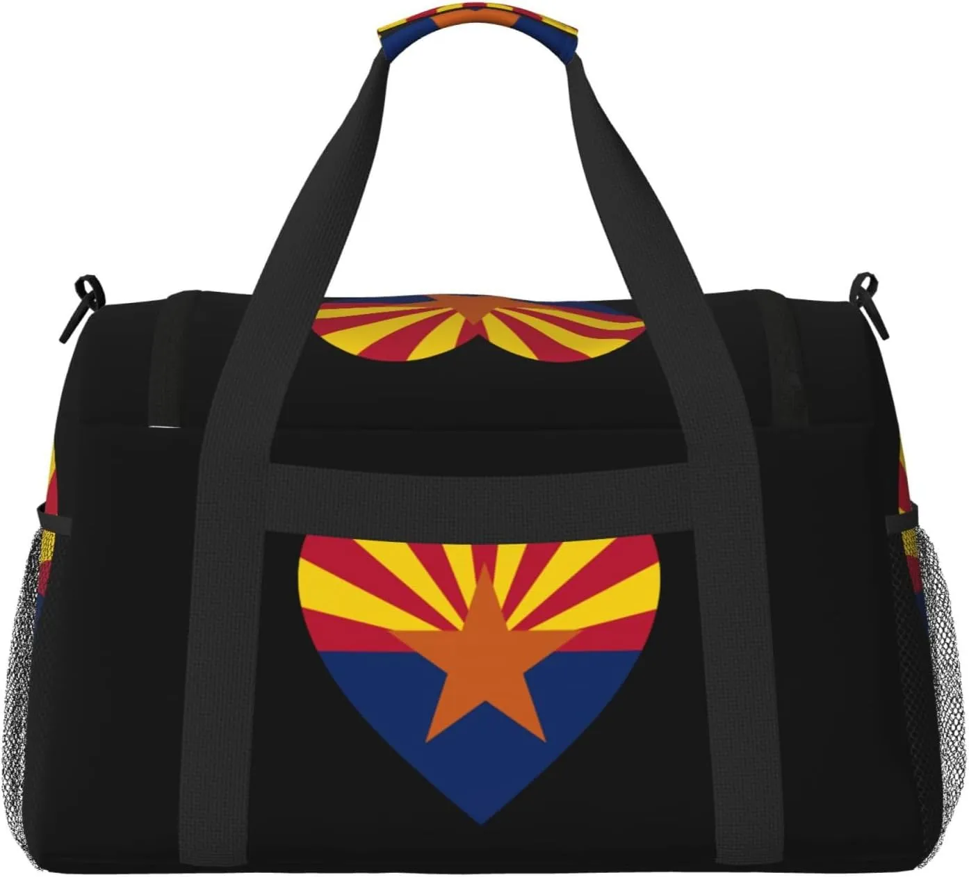 Love Arizona State Flag Travel Duffel Bag Large Foldable Waterproof Overnight Bag For Beach Swim Bags Pool Sports Gym