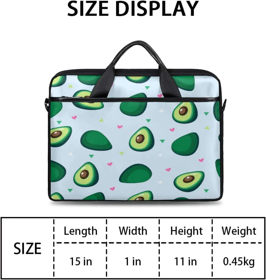 Love Letters Laptop Shoulder Messenger Bag Waterproof Laptop Briefcase Handle Padded Strap