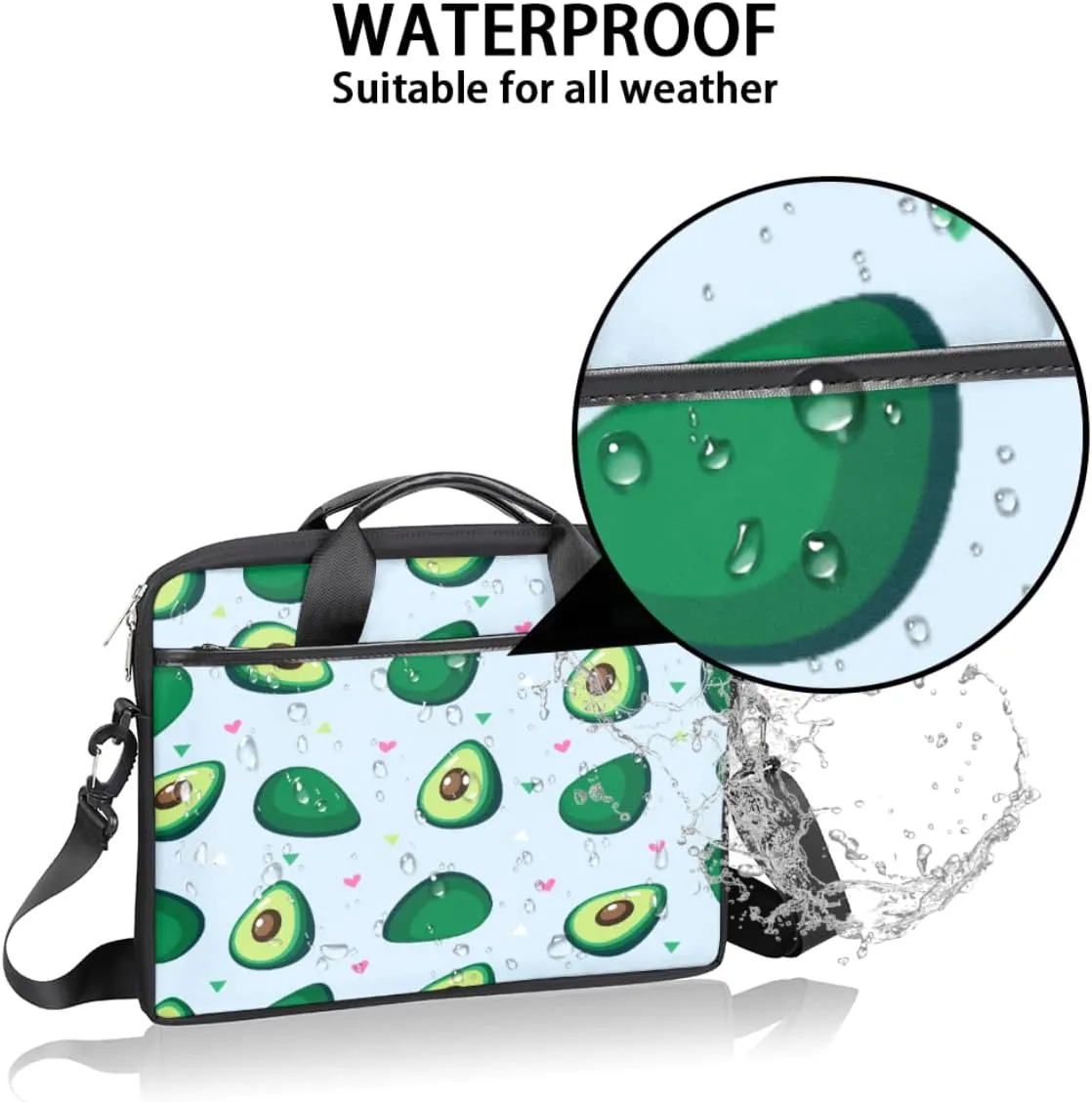 Love Letters Laptop Shoulder Messenger Bag Waterproof Laptop Briefcase Handle Padded Strap