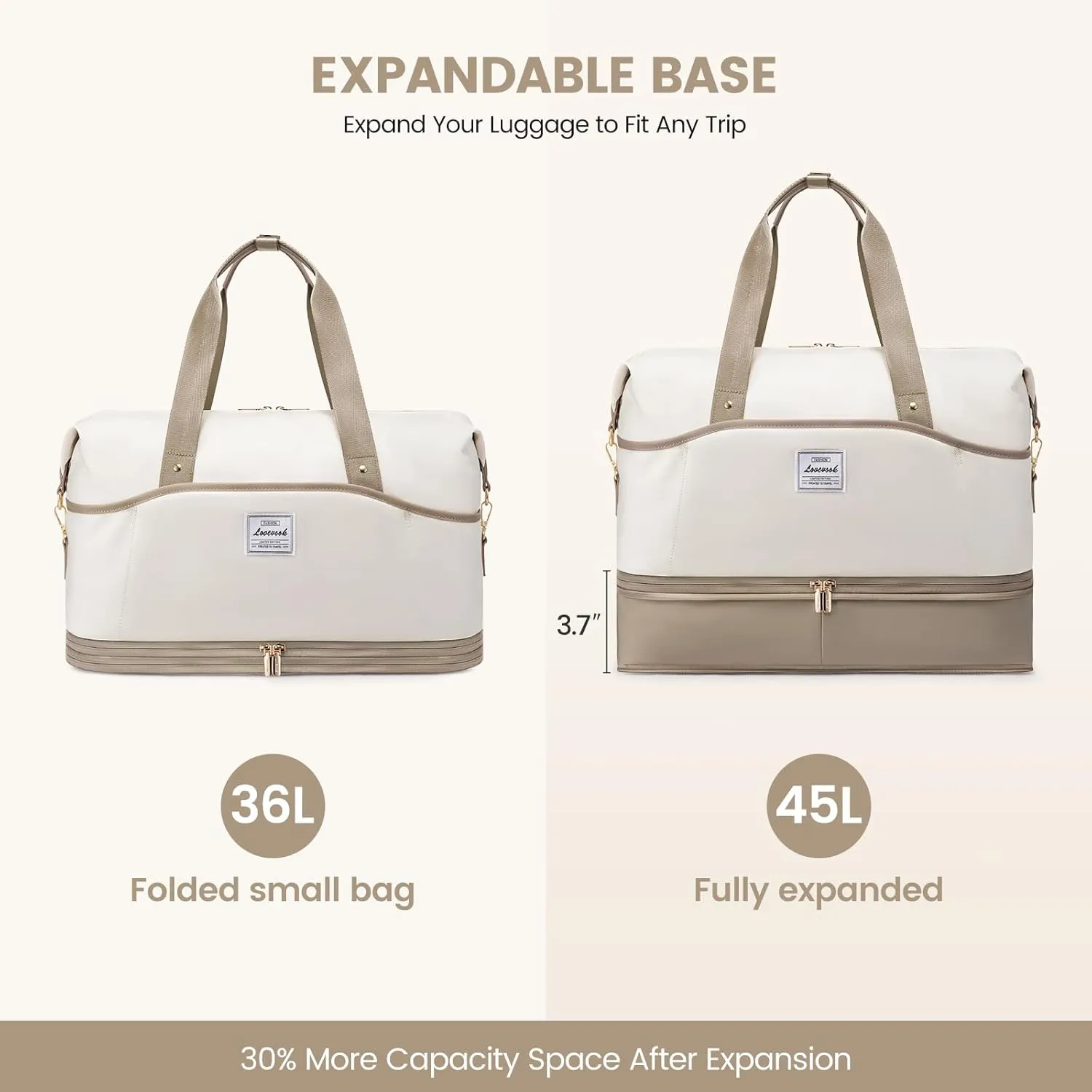 LOVEVOOK Weekender Bags for Women, Expandable Travel Duffle Bag with Shoes Compartment, Carry on Overnight Bag with Wet Pocket, Mom Hospital Bags for Labor and Delivery, 4PCS