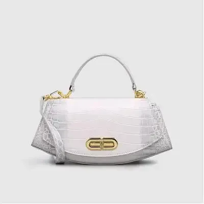 Luxury Fashion Genuine Leather Women Bag Crocodile Pattern 2024 Ladies Handbag Crossbody Bag Commuter Design Shoulder Saddle Bag