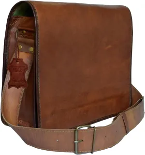 Madosh, Men's Full Flap Laptop Messenger Office Bag Shoulder Crossbody Brown Bag