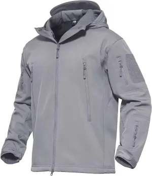 MAGCOMSEN Men's Tactical Jacket 7 Pockets Performance Fleece Lined Water Resistant Soft Shell Winter Coats