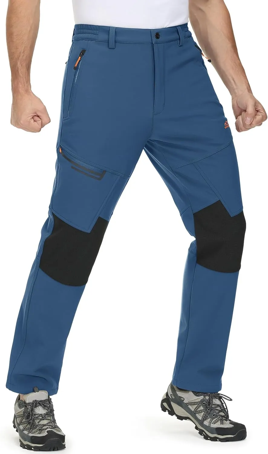 MAGCOMSEN Men's Winter Pants Fleece Lined Ski Snow Pants Water Resistant 4 Zip Pockets Outdoor Pants