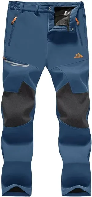 MAGCOMSEN Men's Winter Pants Fleece Lined Ski Snow Pants Water Resistant 4 Zip Pockets Outdoor Pants