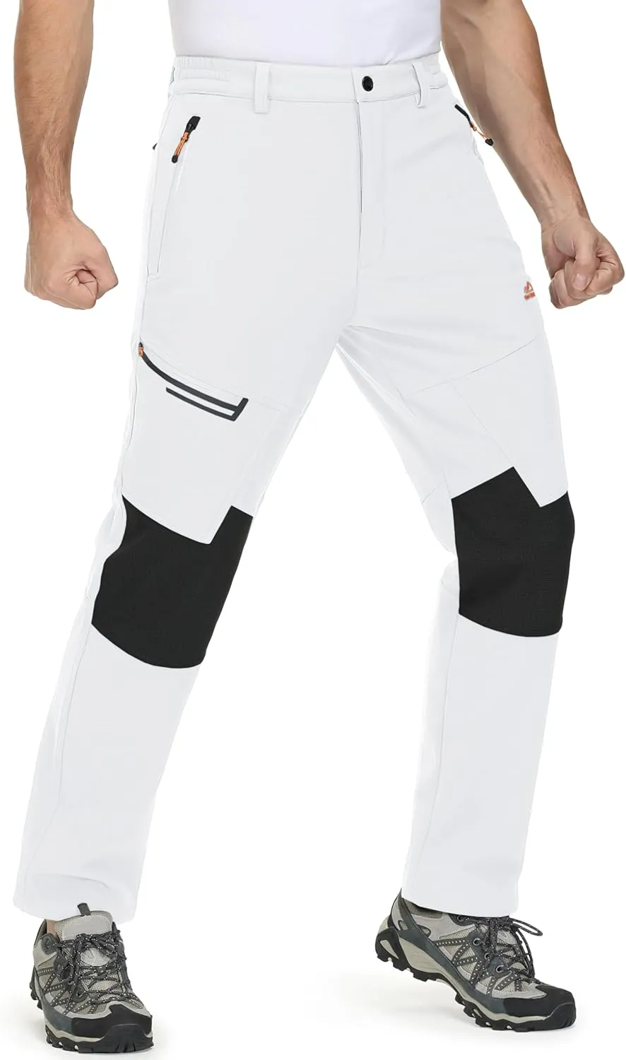 MAGCOMSEN Men's Winter Pants Fleece Lined Ski Snow Pants Water Resistant 4 Zip Pockets Outdoor Pants