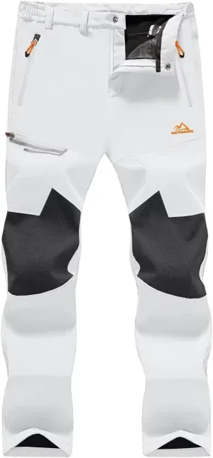 MAGCOMSEN Men's Winter Pants Fleece Lined Ski Snow Pants Water Resistant 4 Zip Pockets Outdoor Pants