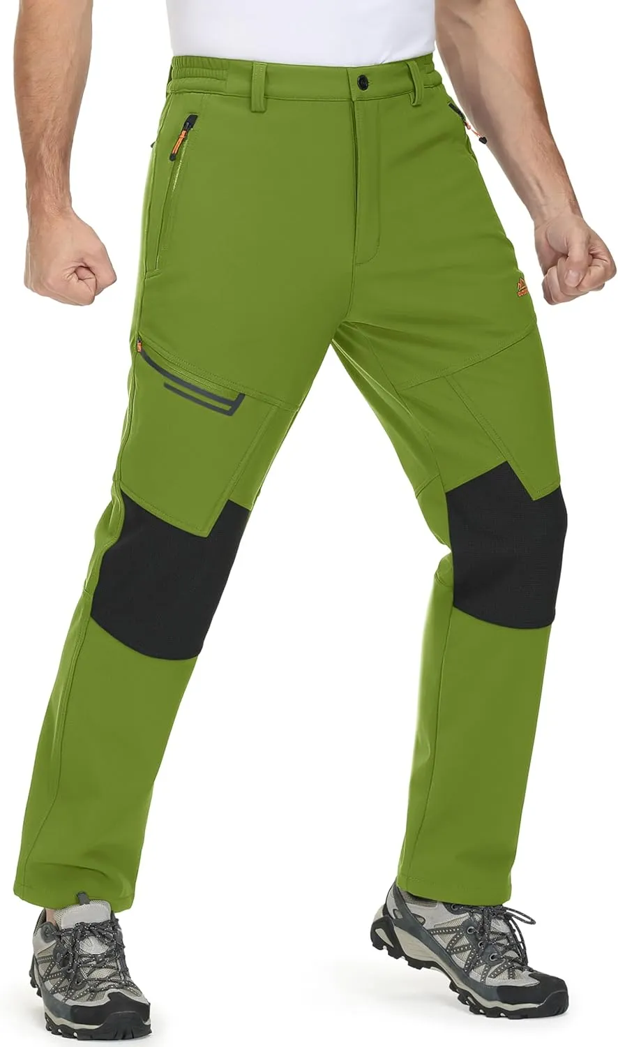 MAGCOMSEN Men's Winter Pants Fleece Lined Ski Snow Pants Water Resistant 4 Zip Pockets Outdoor Pants