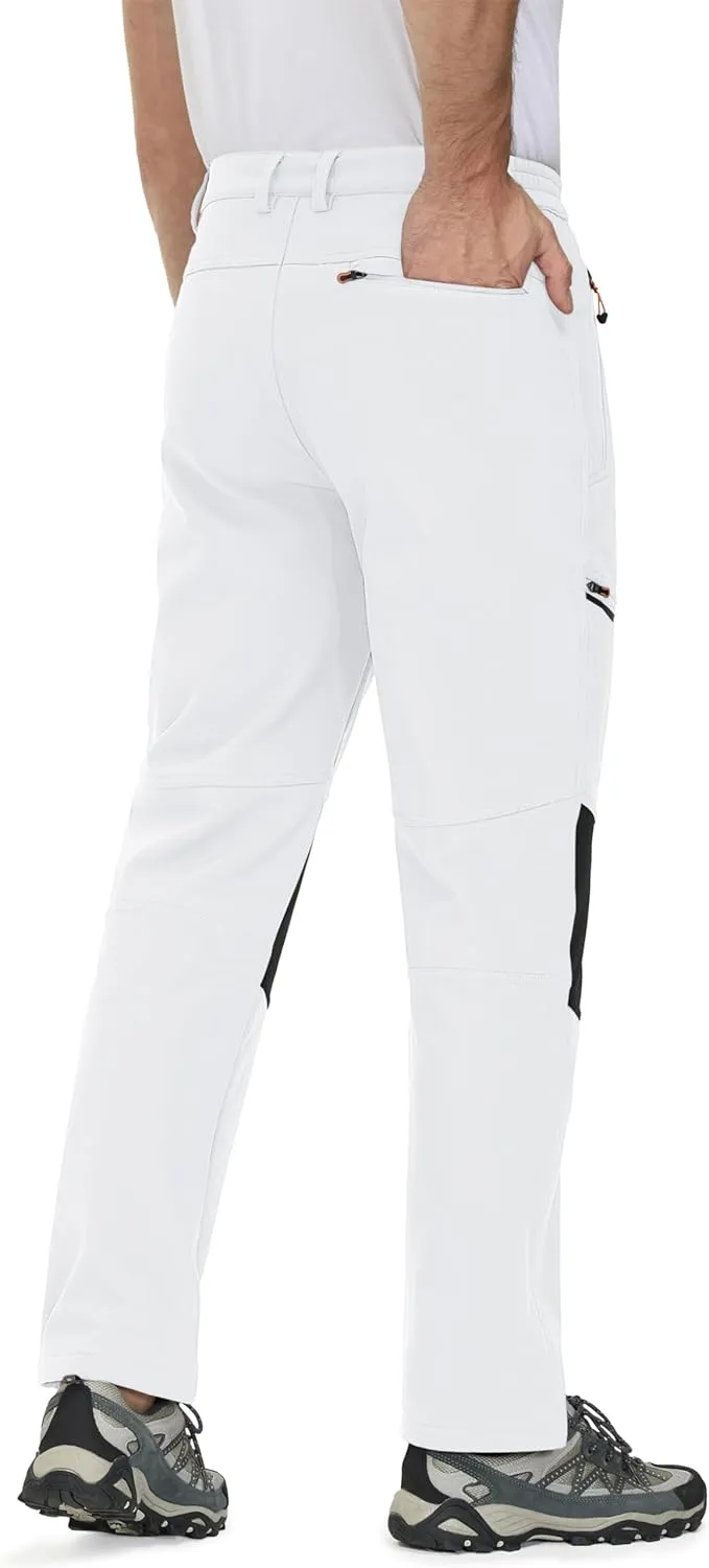 MAGCOMSEN Men's Winter Pants Fleece Lined Ski Snow Pants Water Resistant 4 Zip Pockets Outdoor Pants