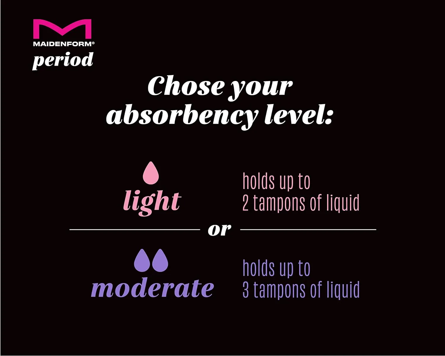 Maidenform Women's Period Bikini Underwear Moderate Absorbency 3 Pack