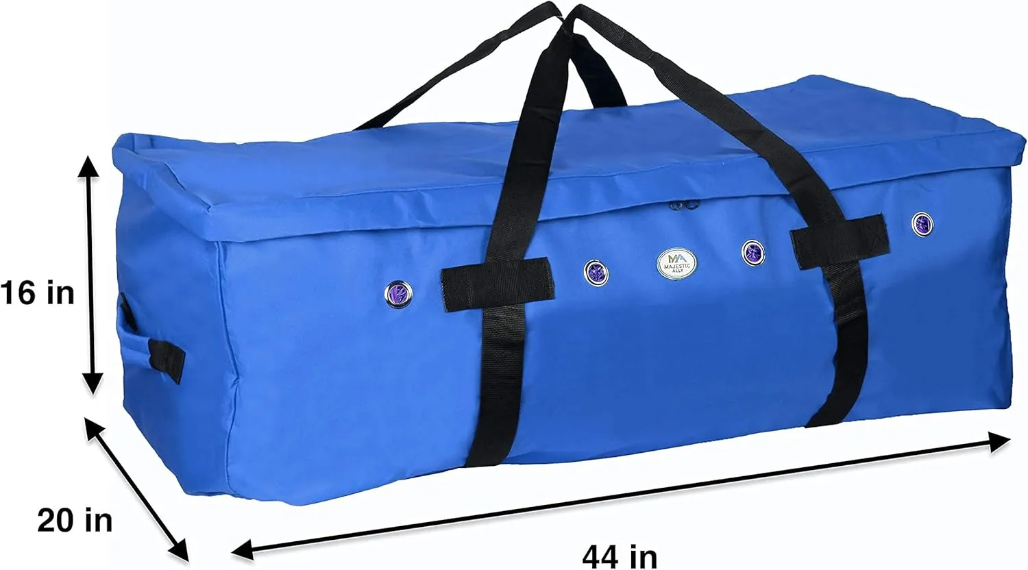 Majestic Ally 1200 D Nylon Fabric Large 44” x 20” x 16” and Extra Large 52" x 27" x21" Heavy-Duty Hay Bale Storage Bag (Royal Blue, Large)