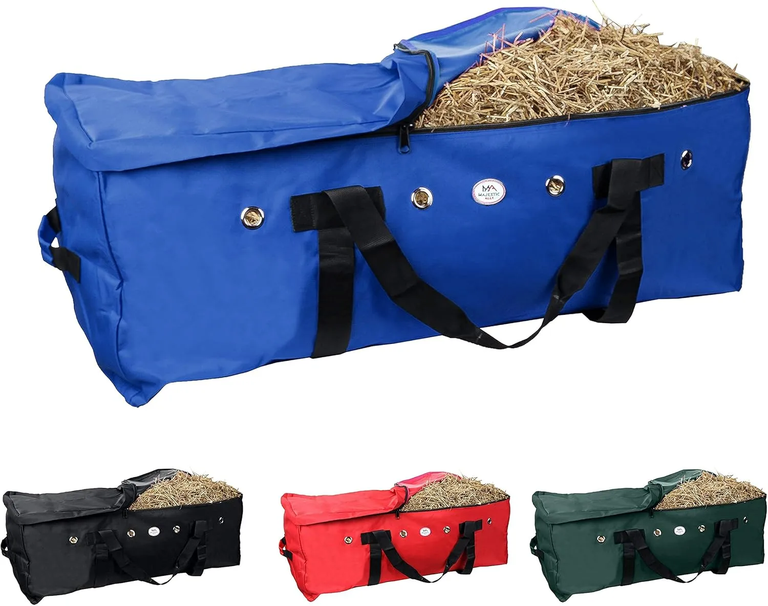 Majestic Ally 1200 D Nylon Fabric Large 44” x 20” x 16” and Extra Large 52" x 27" x21" Heavy-Duty Hay Bale Storage Bag (Royal Blue, Large)