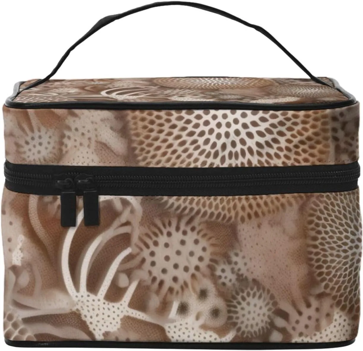 Makeup Bags Portable Travel Cosmetic Bag For Women, Zipper Makeup Organizer,Cute Petoskey Stone Cosmetic Bag, 10735