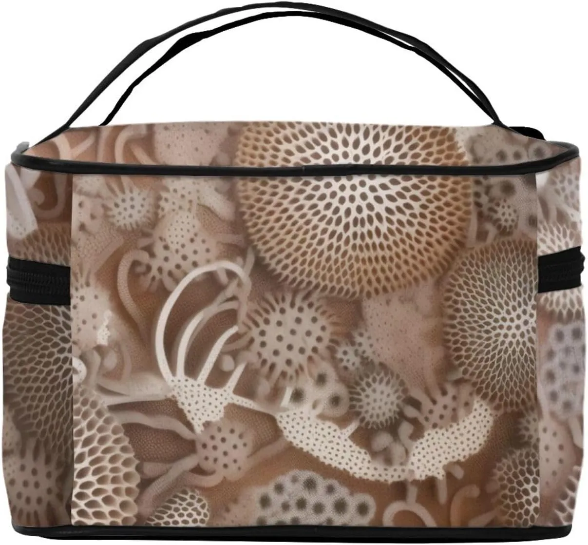 Makeup Bags Portable Travel Cosmetic Bag For Women, Zipper Makeup Organizer,Cute Petoskey Stone Cosmetic Bag, 10735