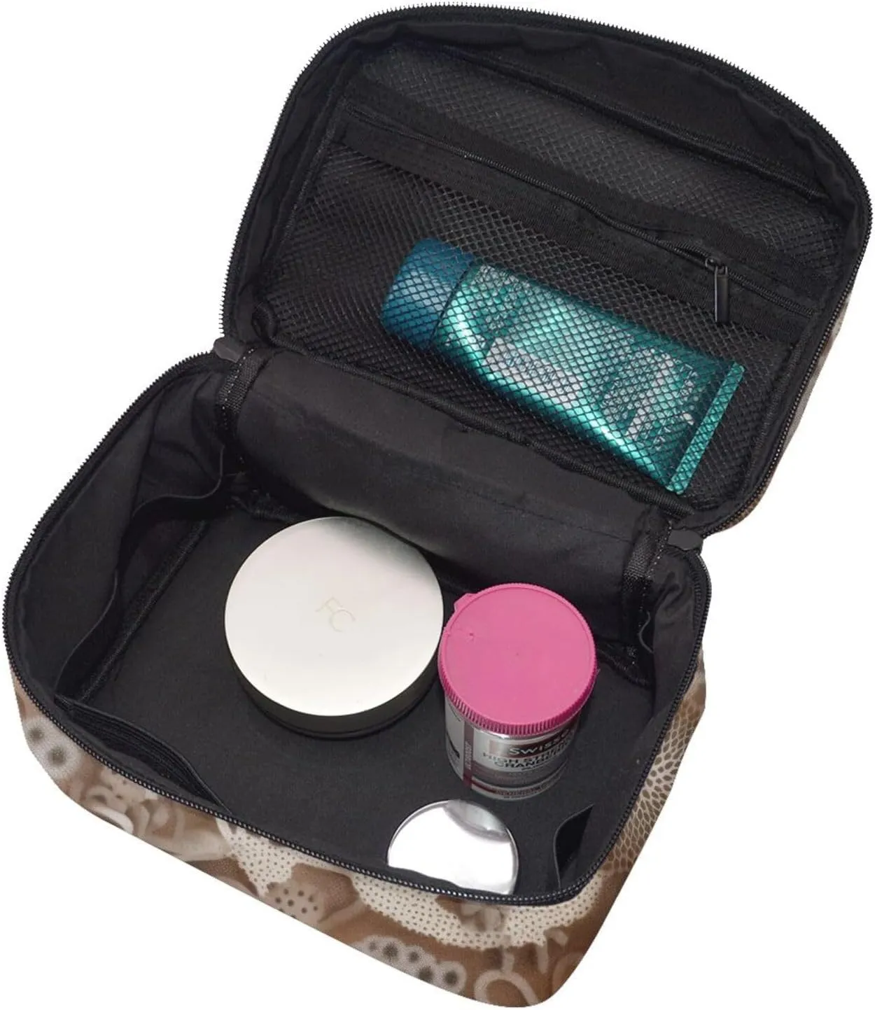Makeup Bags Portable Travel Cosmetic Bag For Women, Zipper Makeup Organizer,Cute Petoskey Stone Cosmetic Bag, 10735