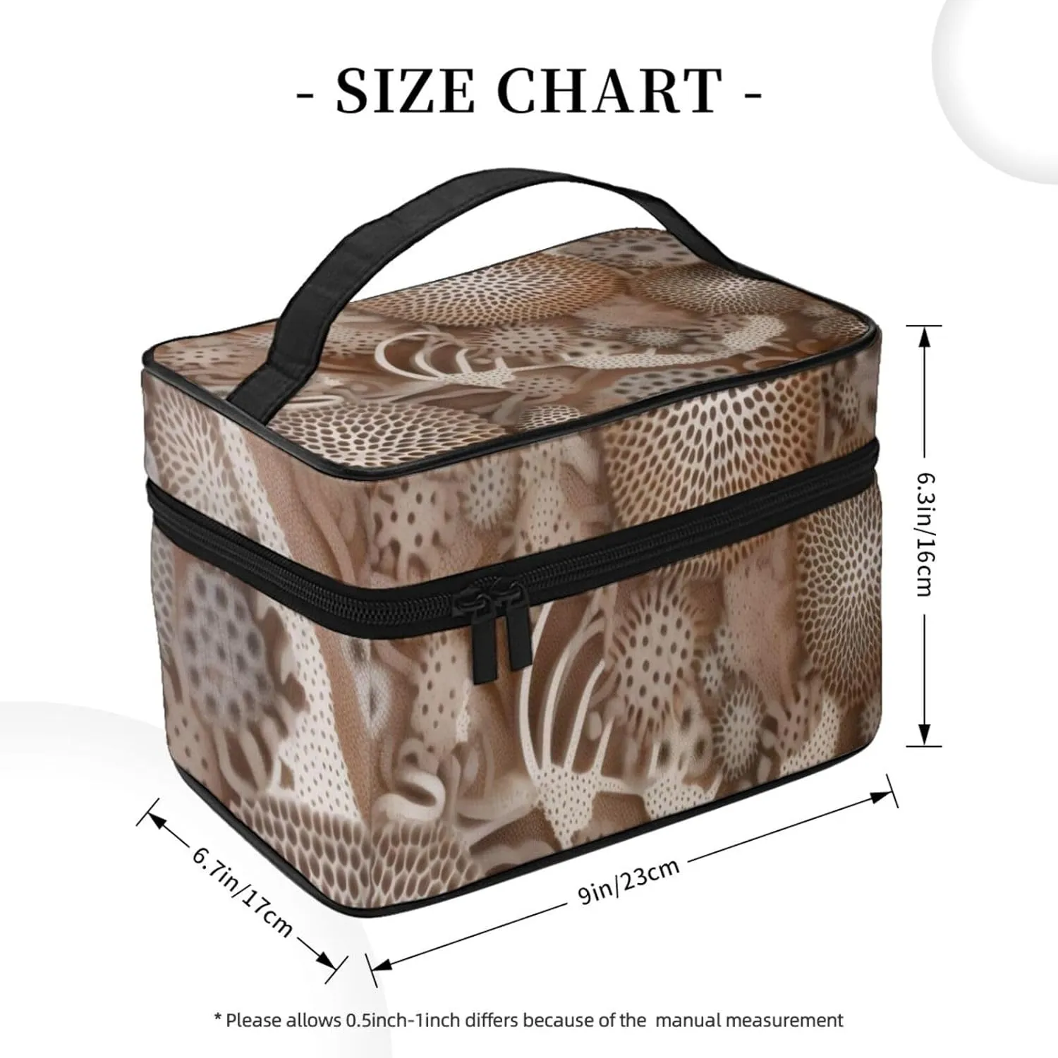 Makeup Bags Portable Travel Cosmetic Bag For Women, Zipper Makeup Organizer,Cute Petoskey Stone Cosmetic Bag, 10735