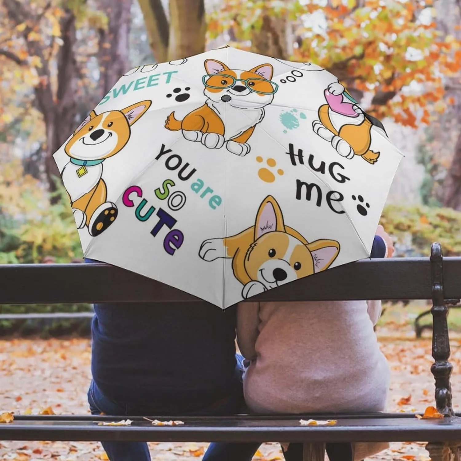 Manual Open/Close Folding Umbrella, UV Sun Parasol UV Protection, Strong Travel Rain Umbrella