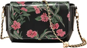 Margay Phlox Genesis Misty Rose DarkCrossbody Purses Women Waterproof Black Handbag with Adjustable Strap Small Purse