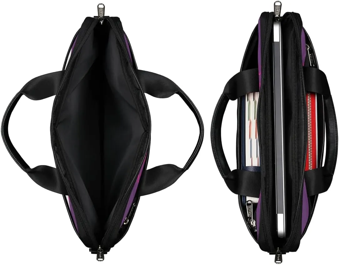 Marine Nautical Violet Pink Blue Laptop Shoulder Messenger Bag Waterproof Laptop Briefcase Handle Padded Strap