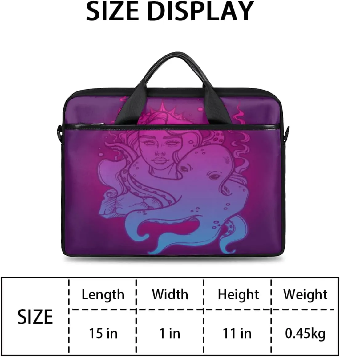 Marine Nautical Violet Pink Blue Laptop Shoulder Messenger Bag Waterproof Laptop Briefcase Handle Padded Strap