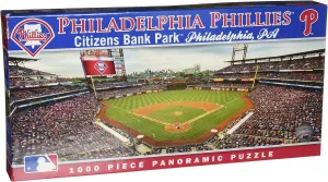 MasterPieces 1000 Piece Sports Jigsaw Puzzle - MLB Philadelphia Phillies Center View Panoramic - 13"x39"