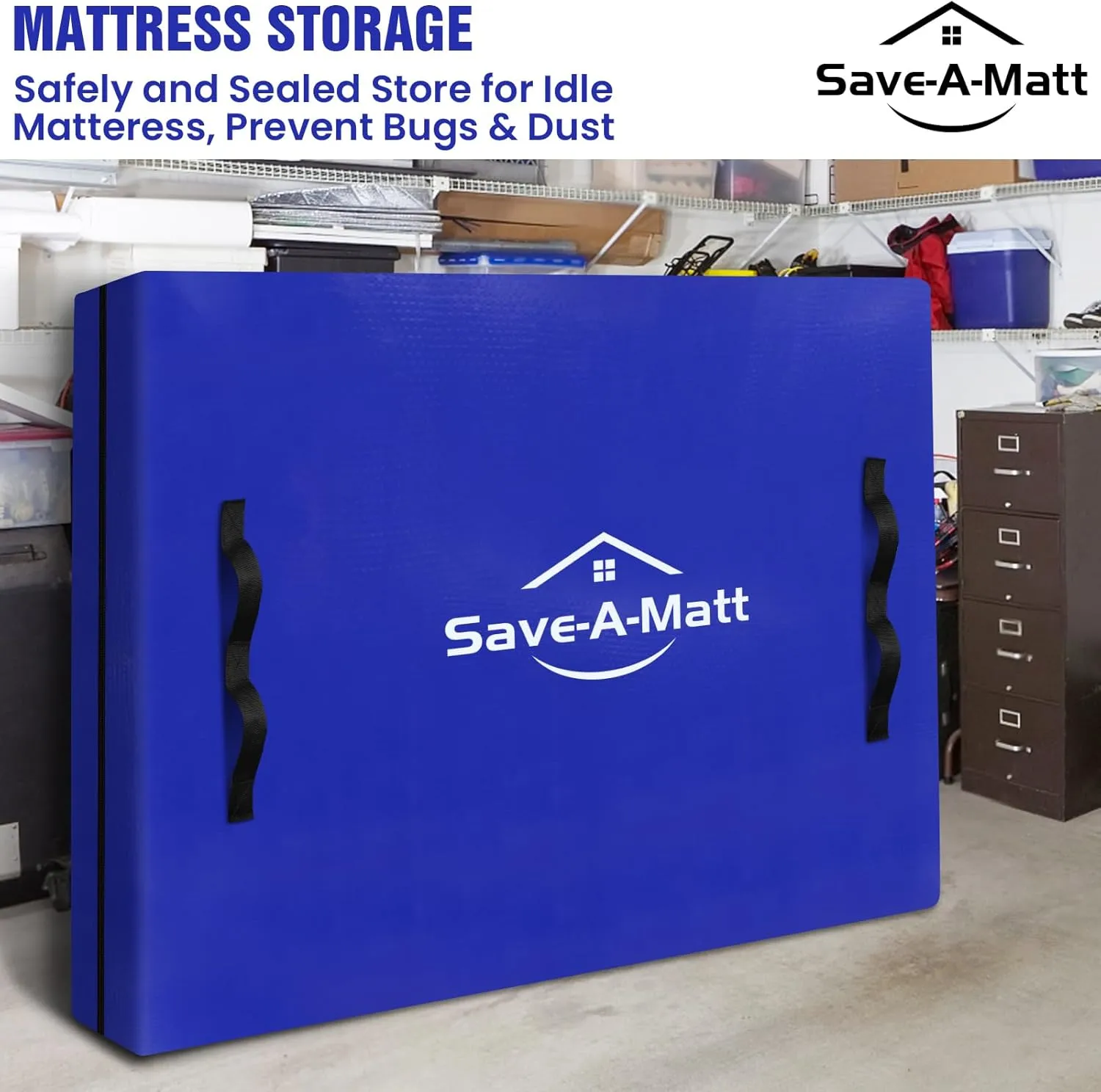 Mattress Bags for Moving - Extra Thick & Durable Queen Mattress Cover for Moving - Reusable Waterproof Tarp Mattress Protector with Heavy Duty Handles (82’’x62’’x15’’ Queen Size)