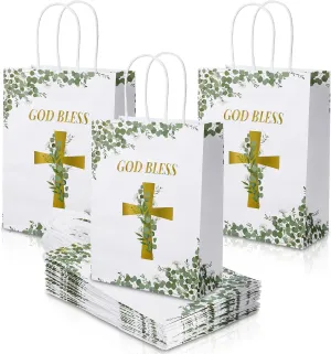 Meanplan First Communion Gifts Religious Party Favor Gift of Christ First Communion Bags, 8.66 x 6.3 x 3.15 Inch(36 Pack)