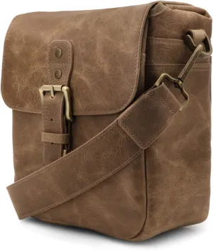 MegaGear Torres Mini MG1328 Genuine Leather Camera Messenger Bag for Mirrorless, Instant and DSLR Cameras