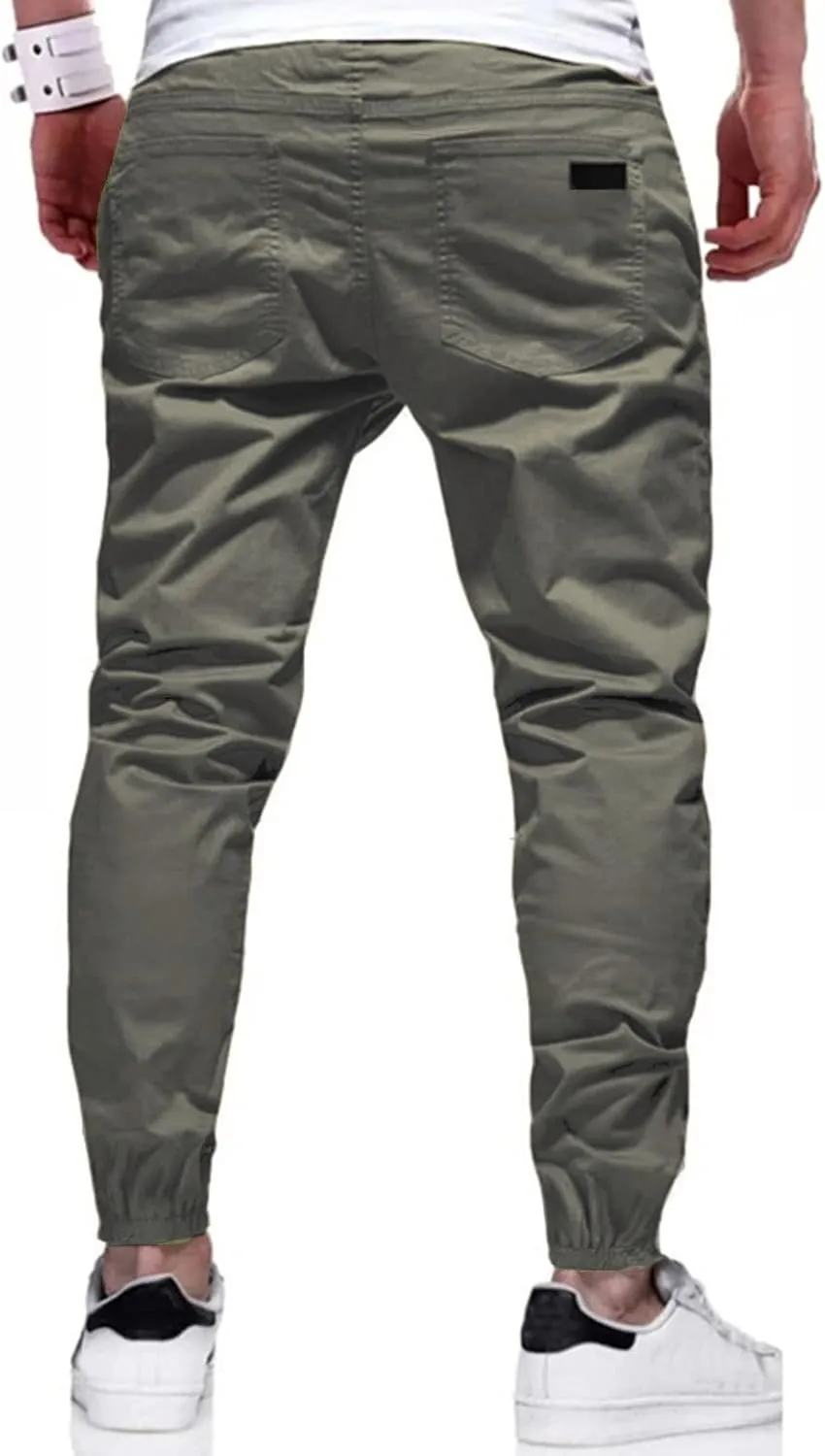 Men Joggers Chino Cargo Pants Hiking Outdoor Recreation Pants Twill Fitness Track Jogging Pants Casual Cotton Pants