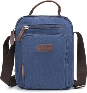 Men's Canvas Bag Shoulder Bags Small Travel Crossbody Bags Vintage Expansion Messenger Bag for Work Business