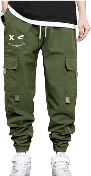 Mens Caro Pants Casual Athletic Work Hiking Joggers Elastic Waist Loose Baggy Utility Outdoor Fashion Sweatpants
