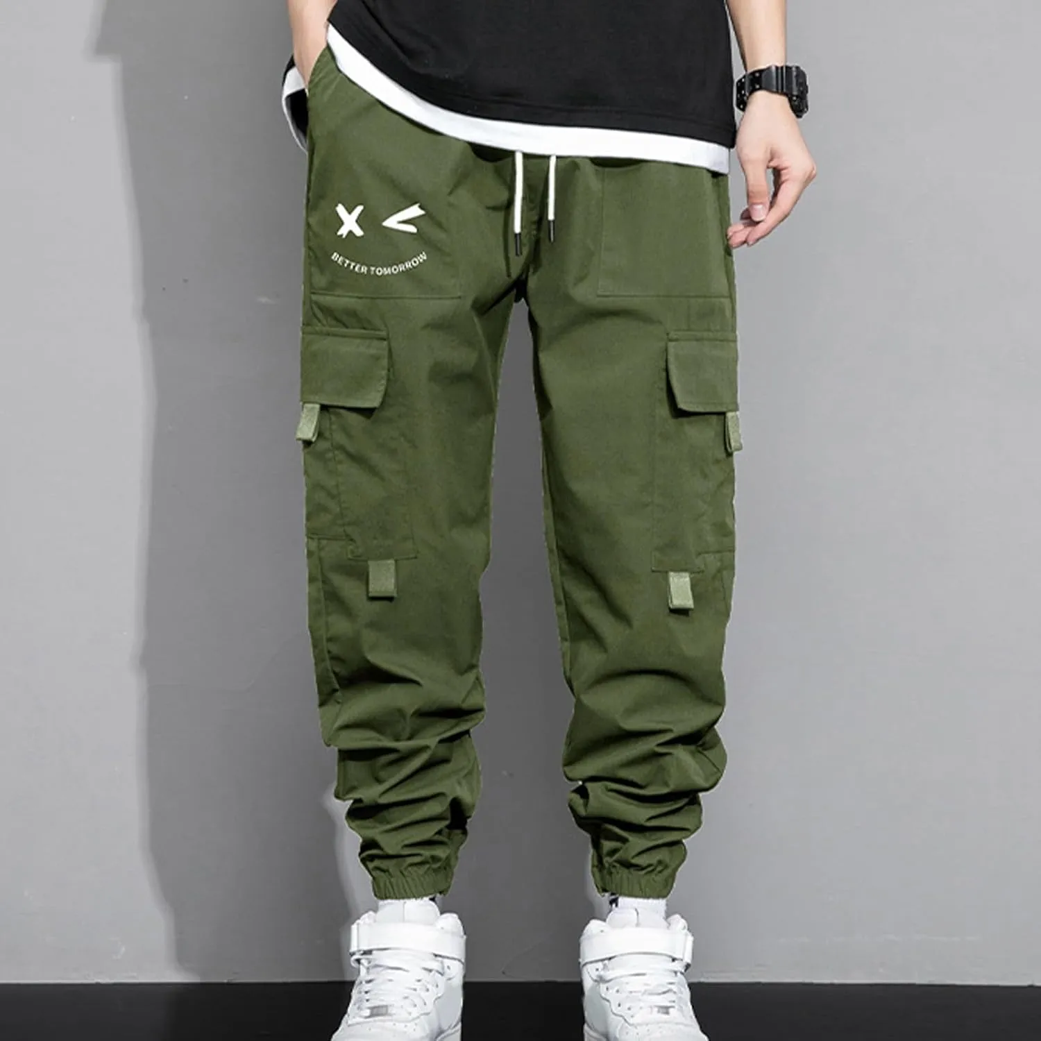 Mens Caro Pants Casual Athletic Work Hiking Joggers Elastic Waist Loose Baggy Utility Outdoor Fashion Sweatpants