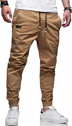 Men's Casual Cargo Pants Hiking Pants Workout Joggers Sweatpants for Men