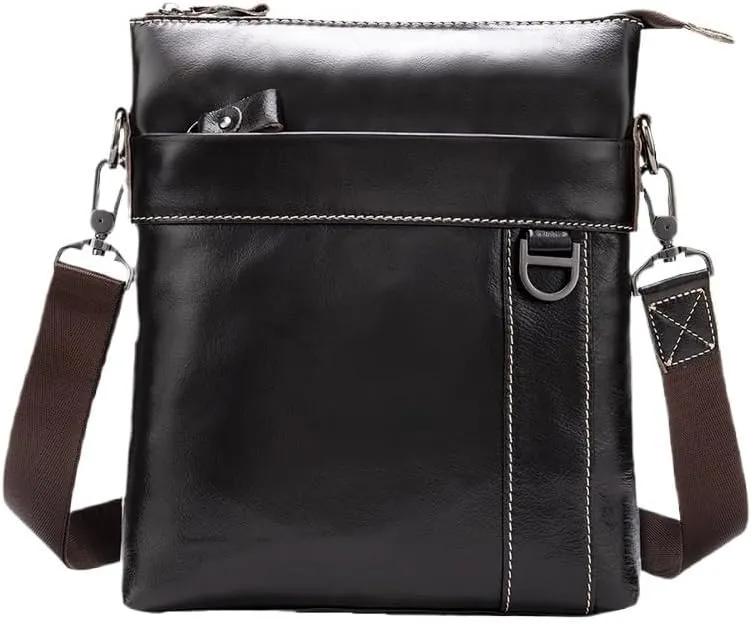 Men's Casual Shoulder Bag Crossbody Bag Top Layer Cowhide Handbag Office Workplace