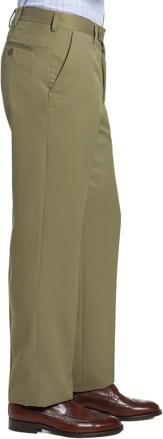 Men's Cozy Hidden Expandable Waist Dress Pants | Premium Stretch Texture Weave Work to Weekend Pants