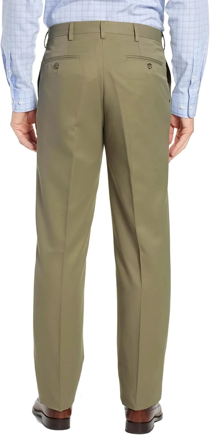 Men's Cozy Hidden Expandable Waist Dress Pants | Premium Stretch Texture Weave Work to Weekend Pants