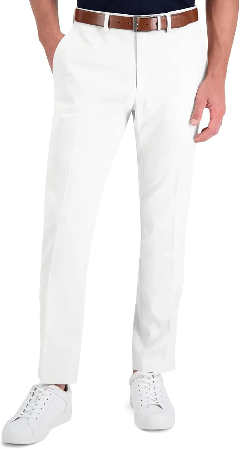 Men's Cozy Hidden Expandable Waist Dress Pants | Premium Stretch Texture Weave Work to Weekend Pants