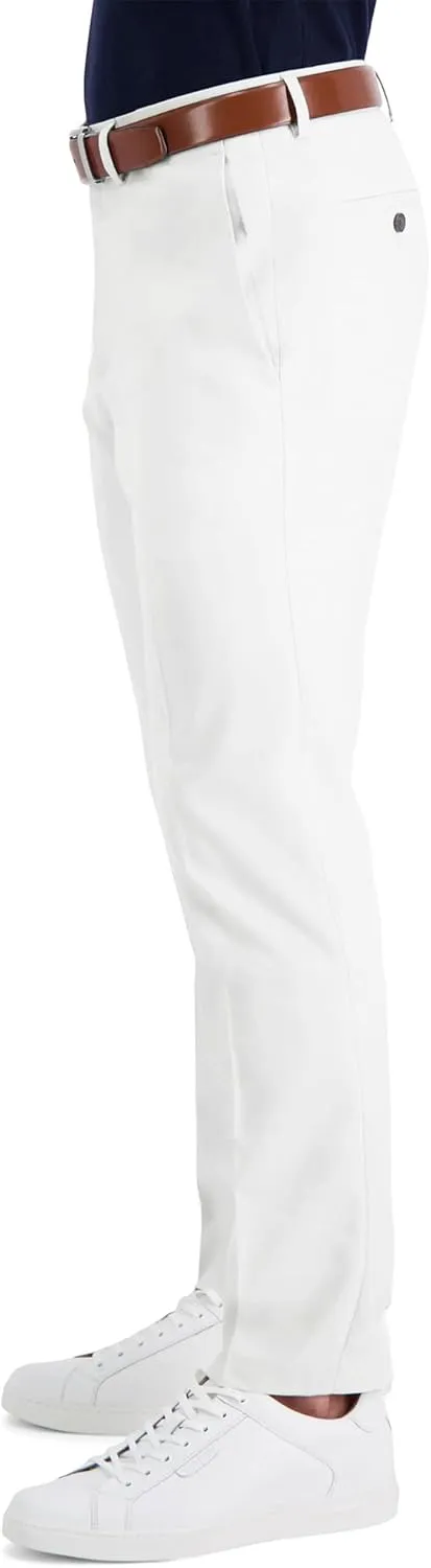 Men's Cozy Hidden Expandable Waist Dress Pants | Premium Stretch Texture Weave Work to Weekend Pants