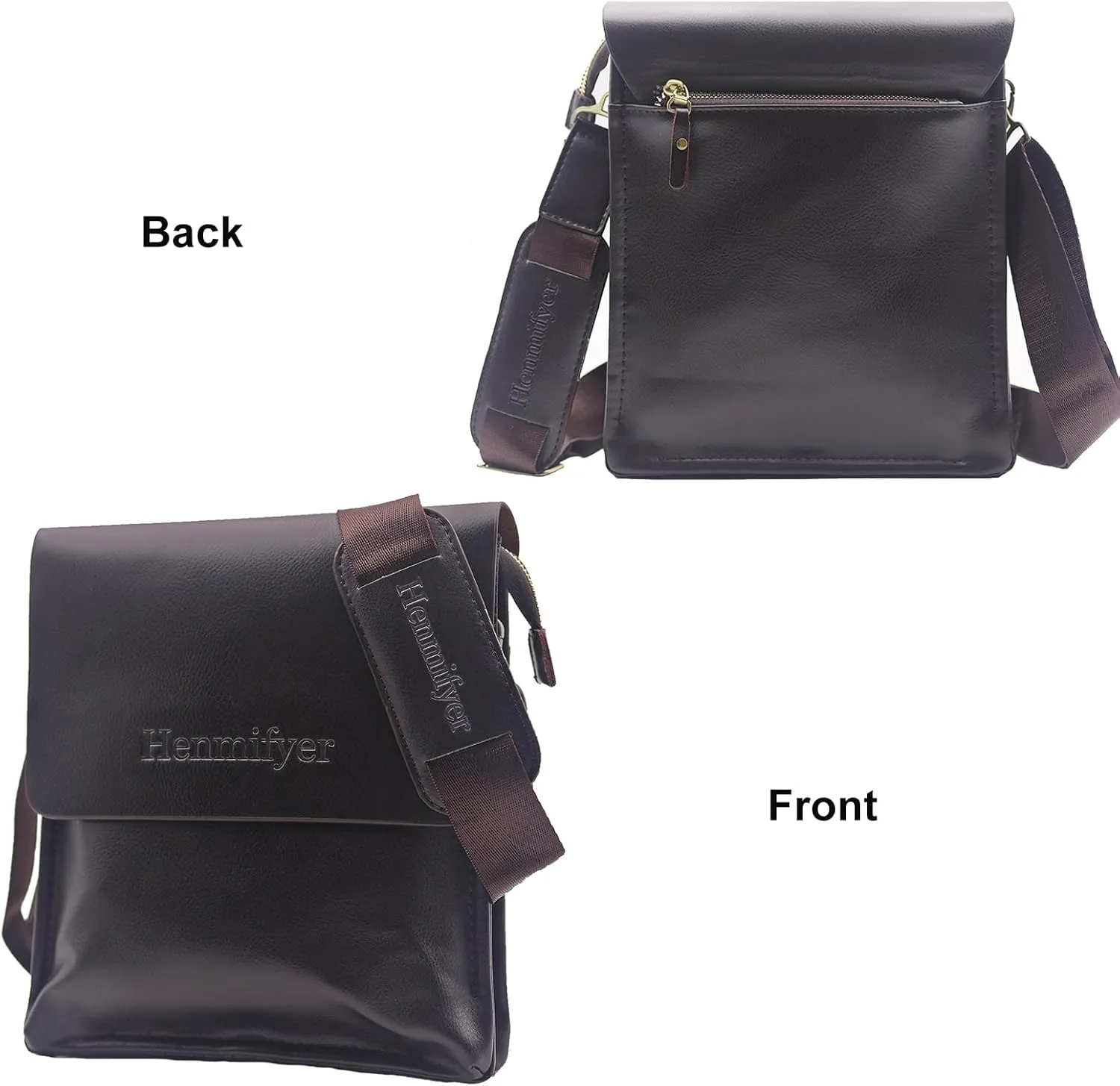 Mens Crossbody Bags Leather Messenger Shoulder Bag Side Sling Bag for Men Travel Work Business Magnetic Buckle