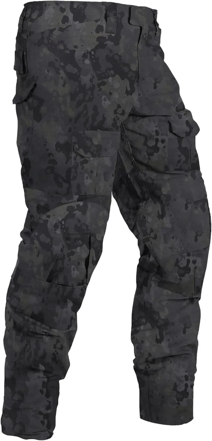 Men's Fleece Lined Tactical Pants Waterproof Hiking Pants Casual Thermal Cargo Pants Winter Insulated Work Pants