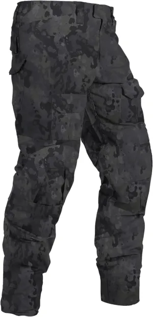 Men's Fleece Lined Tactical Pants Waterproof Hiking Pants Casual Thermal Cargo Pants Winter Insulated Work Pants