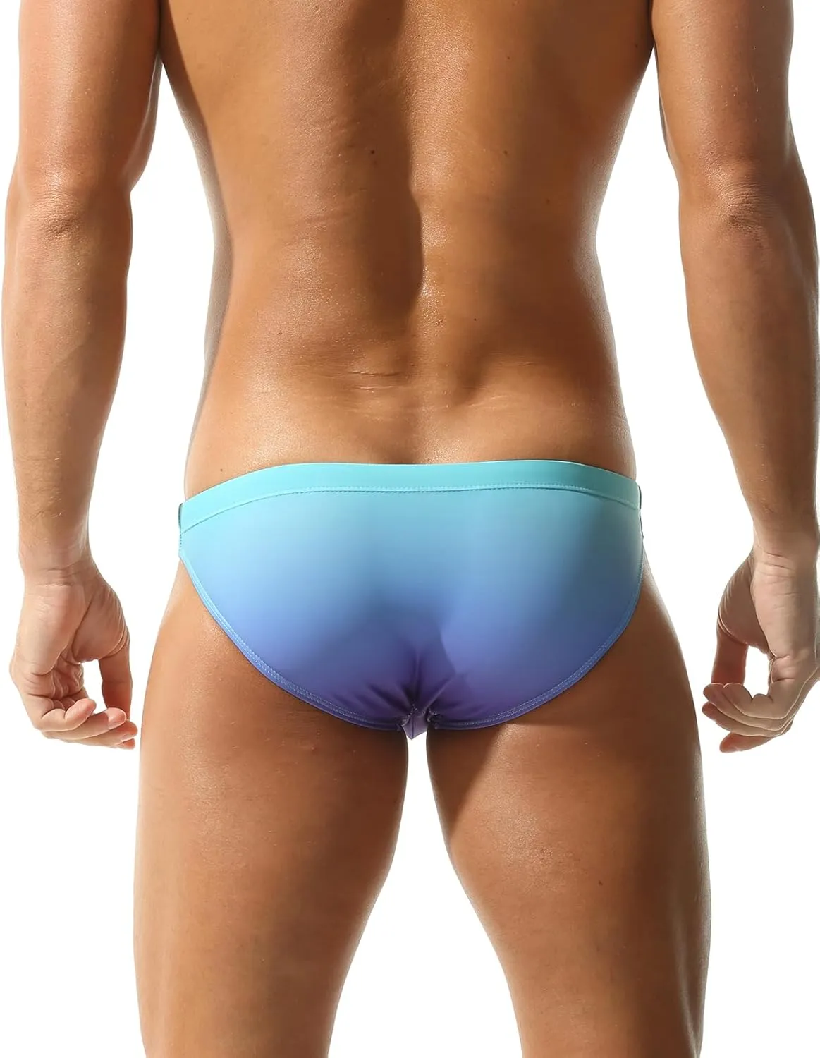 Mens Gradient Swim Briefs Stylish Comfortable Bikini Swimwear Sexy Micro Swimsuit Bathing Suit