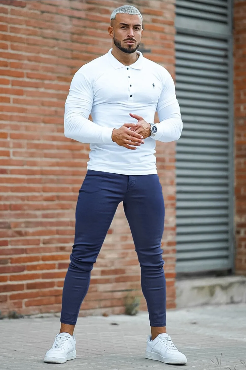 Mens Jeans Skinny Stretch Premium High Rise Colored Jeans Expandable Waist